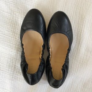 J. Crew black leather ballet flats